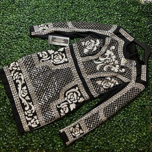 Bebe Beaded Crepe Dress